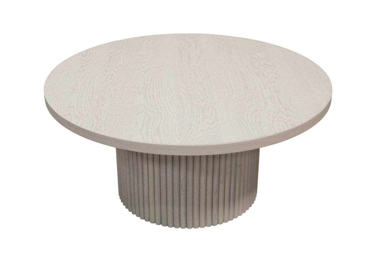 Serenity White Wash Round Coffee Table - MJM Furniture