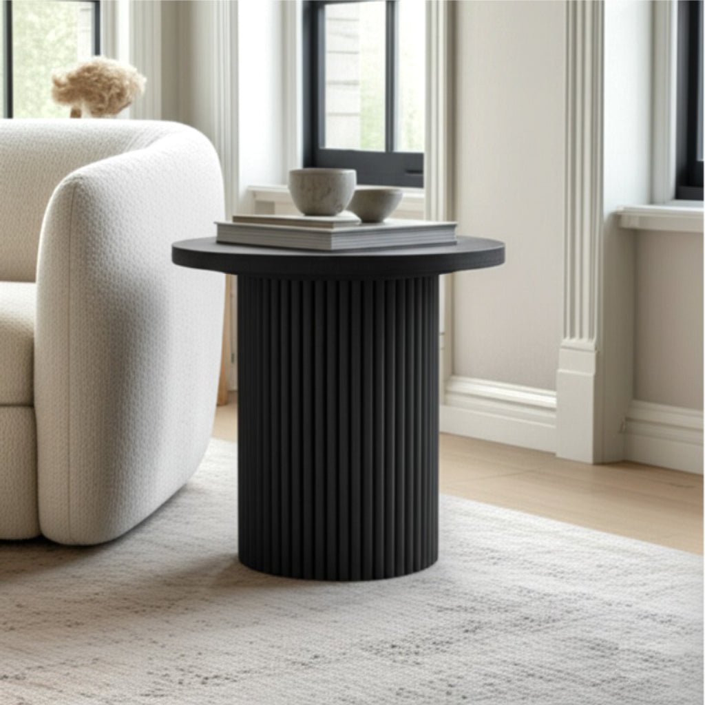 Serenity Black Round End Table - MJM Furniture