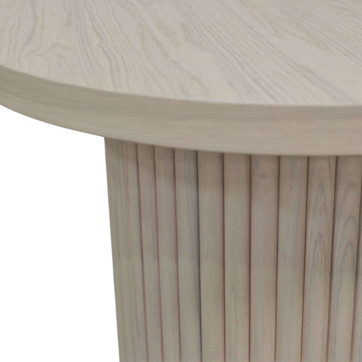 Serenity White Wash Round End Table - MJM Furniture