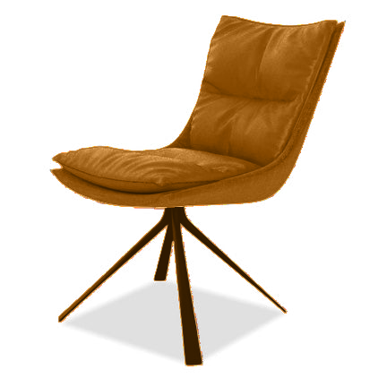 Puccini Whiskey Leather Swivel Dining Chair - MJM Furniture