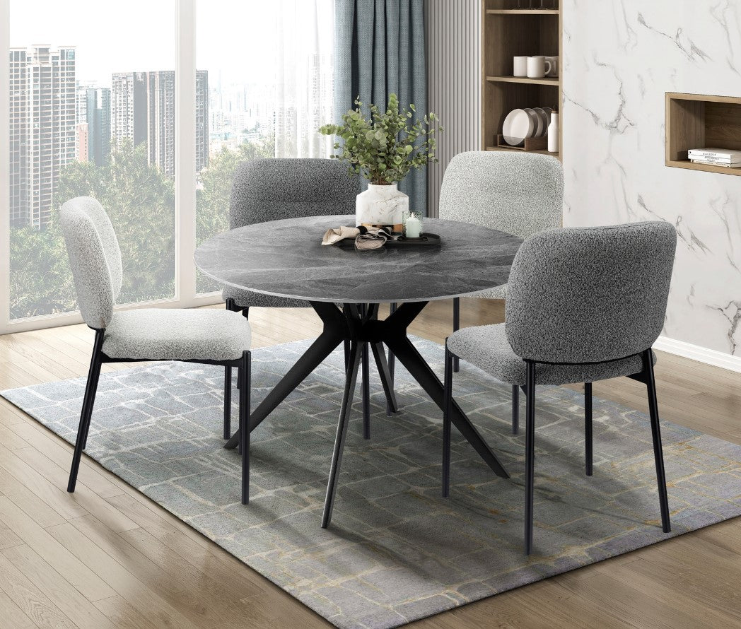 Gray Sintered Stone Round Dining Table
