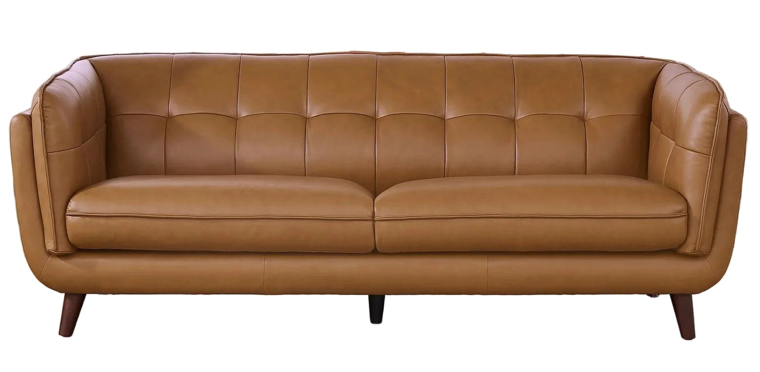 Seymour 88" Cognac Leather Sofa - MJM Furniture