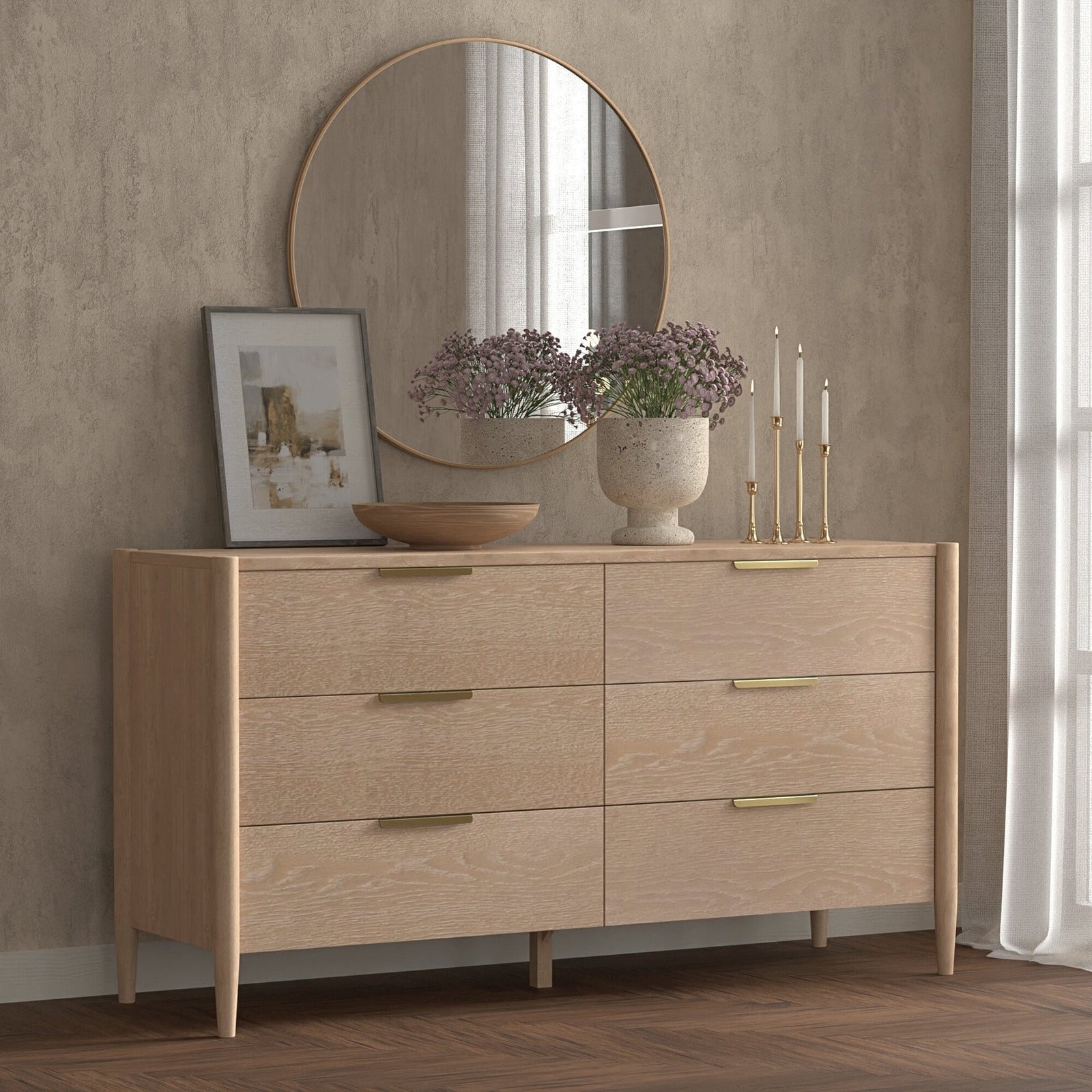 Reese Natural 64" Dresser Dressers / Mirrors ALF