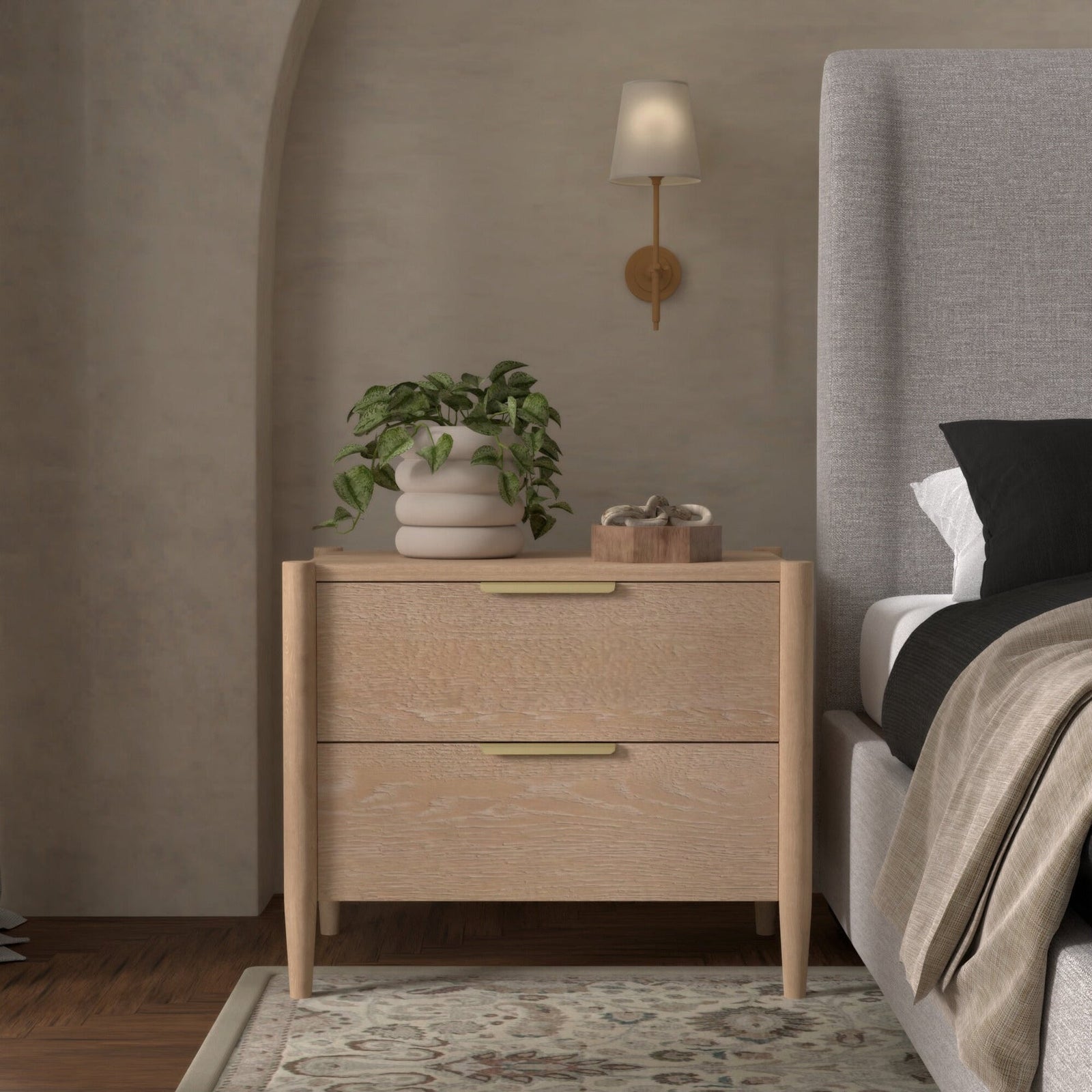 Reese Natural Nightstand - MJM Furniture