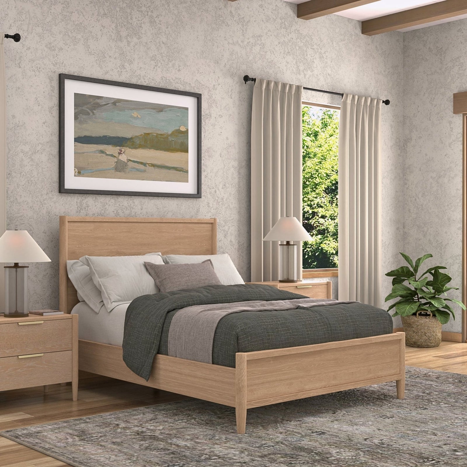 Reese Natural Panel Bed Beds ALF KING
