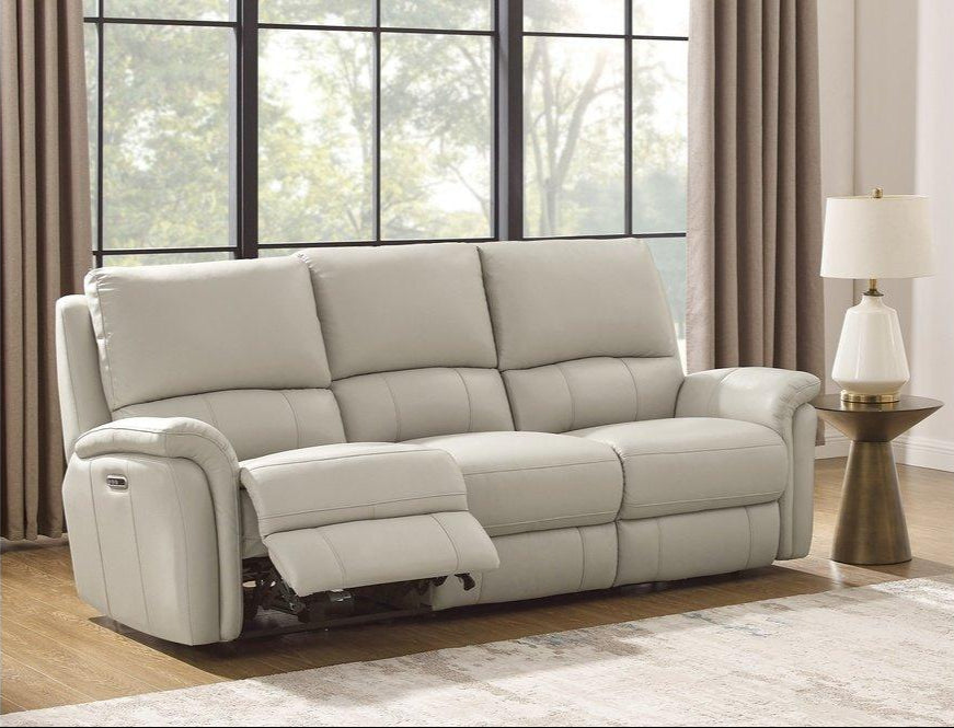 Tyler Vanilla Leather Power Reclining Sofa - MJM Furniture