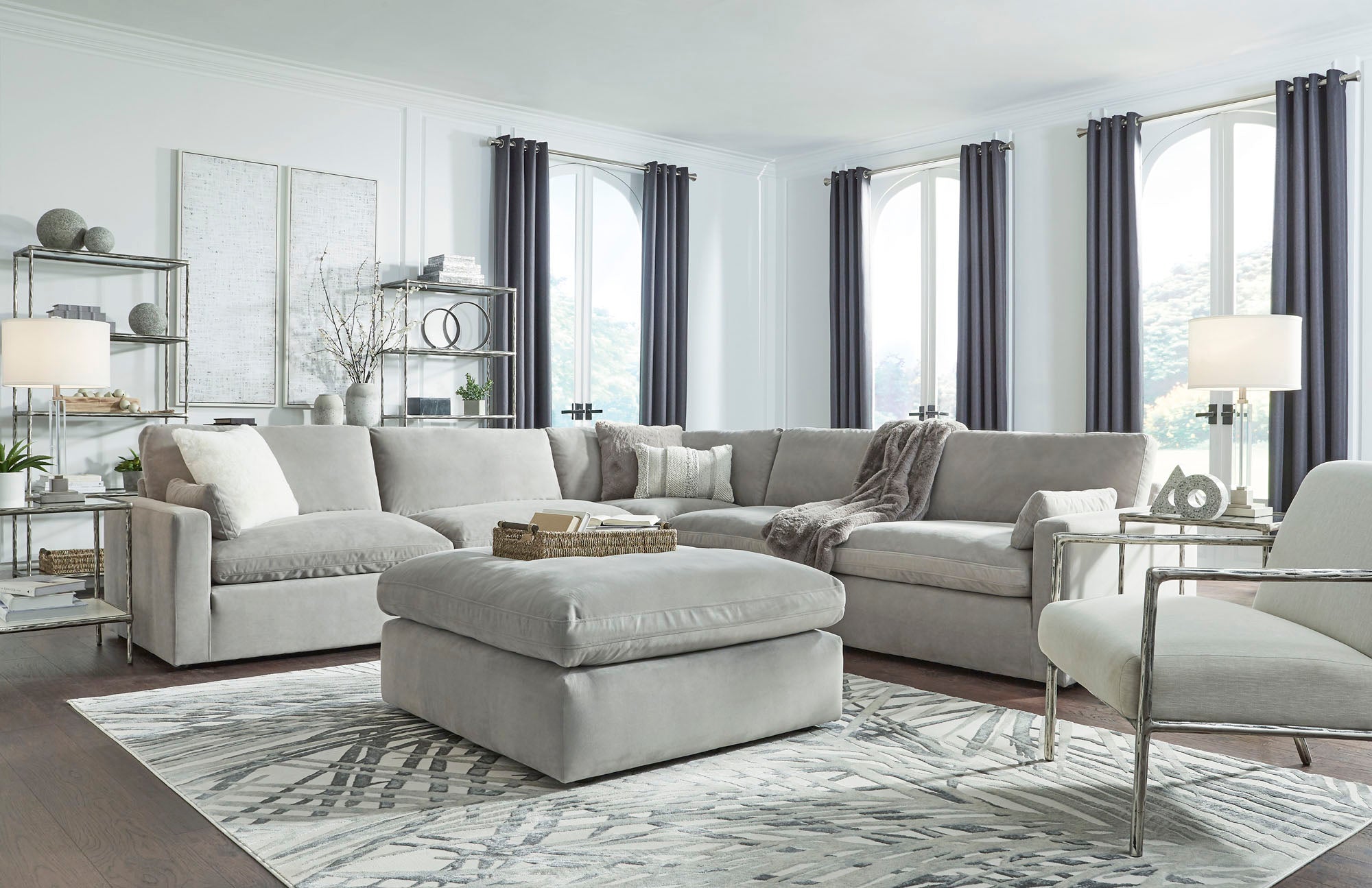 Sophie Gray 5 Piece Sectional - MJM Furniture