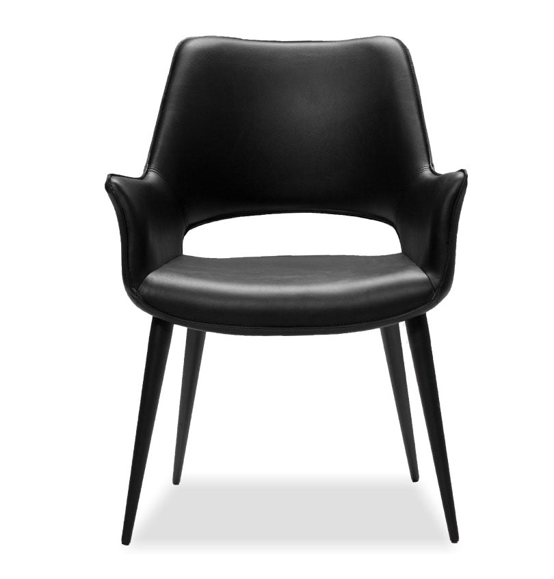 Stratford Black Leatherette Arm Chair - MJM Furniture