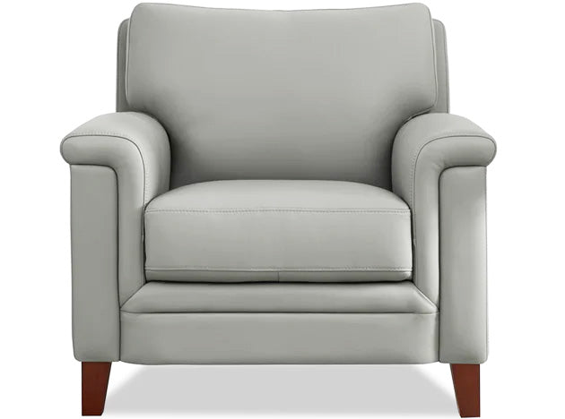 Taj Silver Leather Chair - MJM Furniture