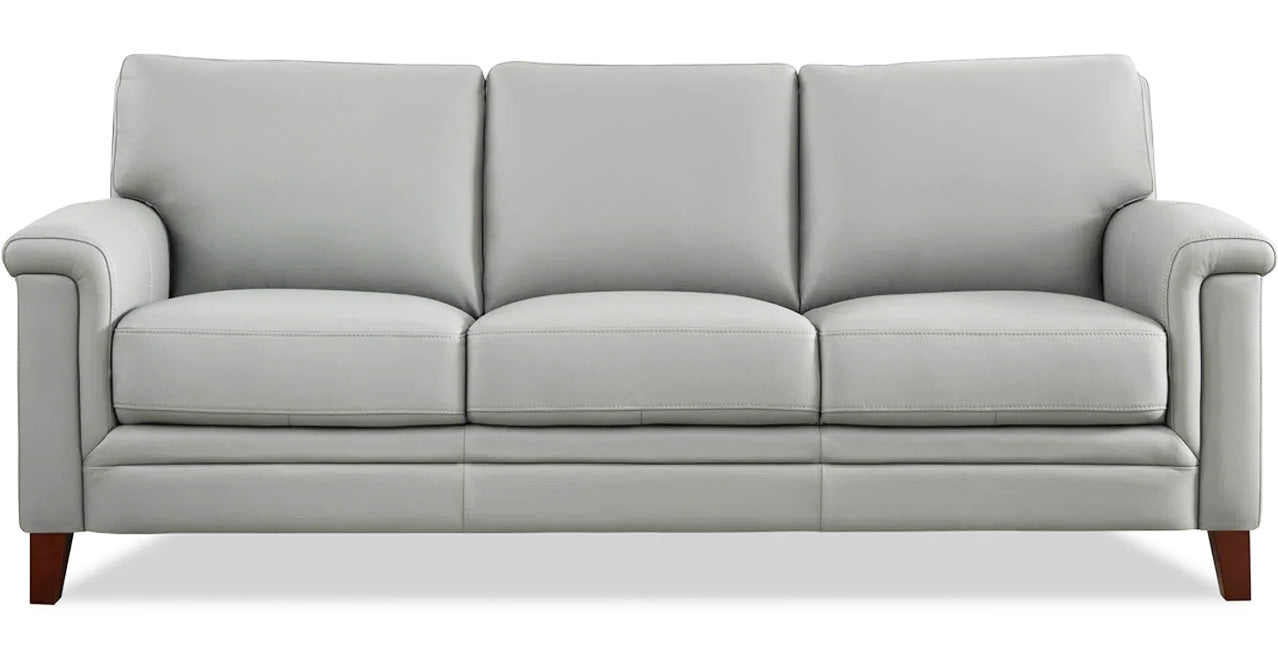 Taj Silver Leather Sofa - MJM Furniture