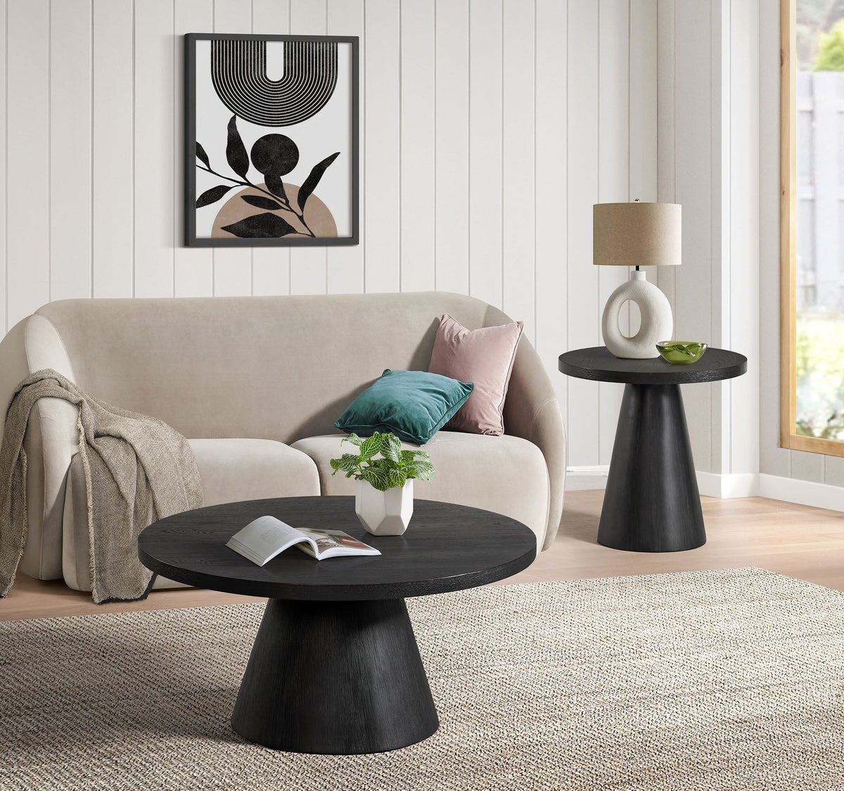 Vienna Black Round End Table - MJM Furniture