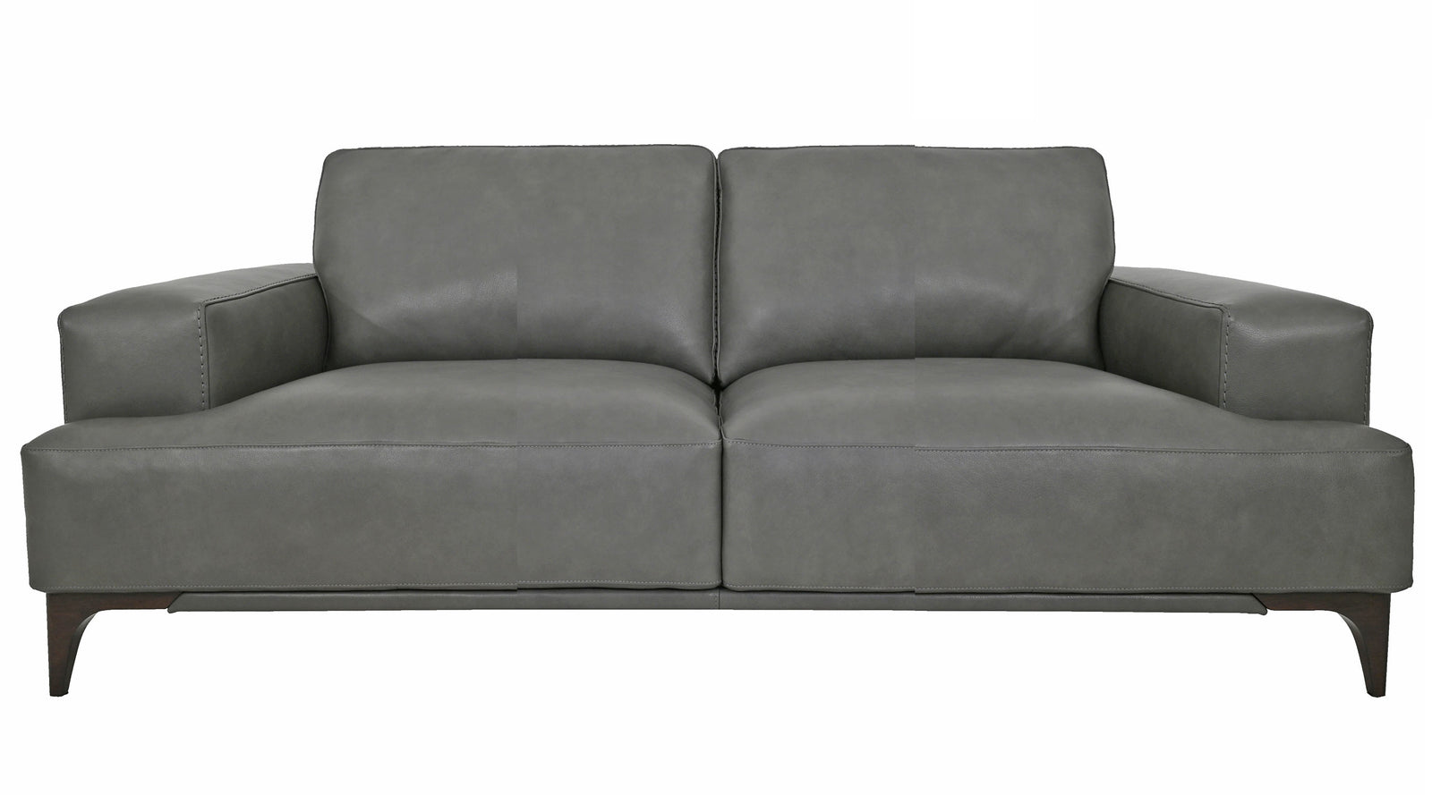 Vito Gray Leather Loveseat - MJM Furniture