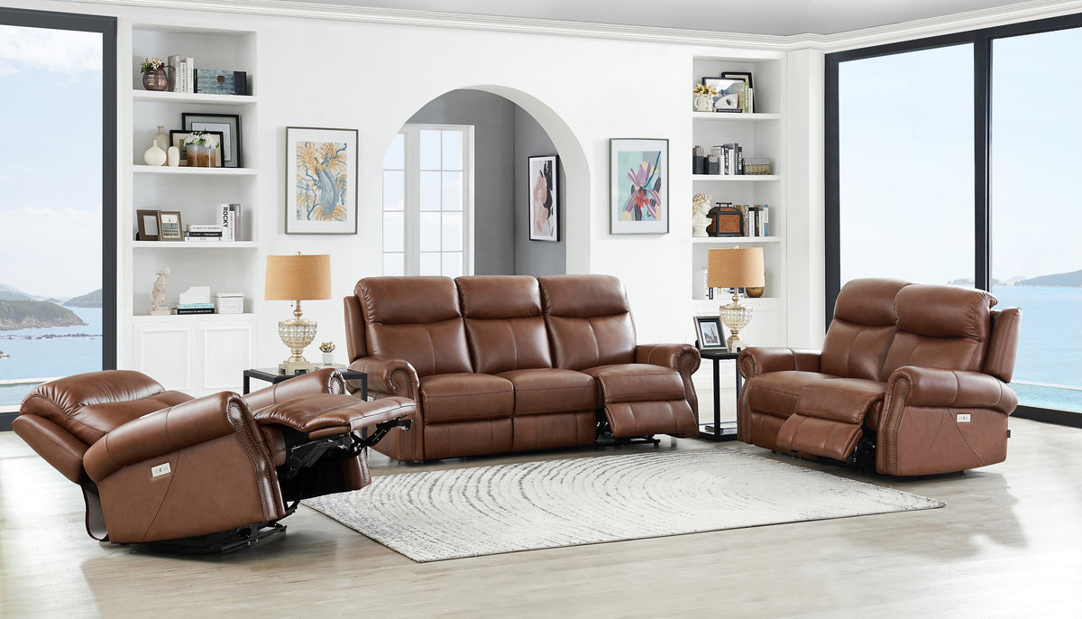 Royce Leather Reclining Sofa Collection - MJM Furniture