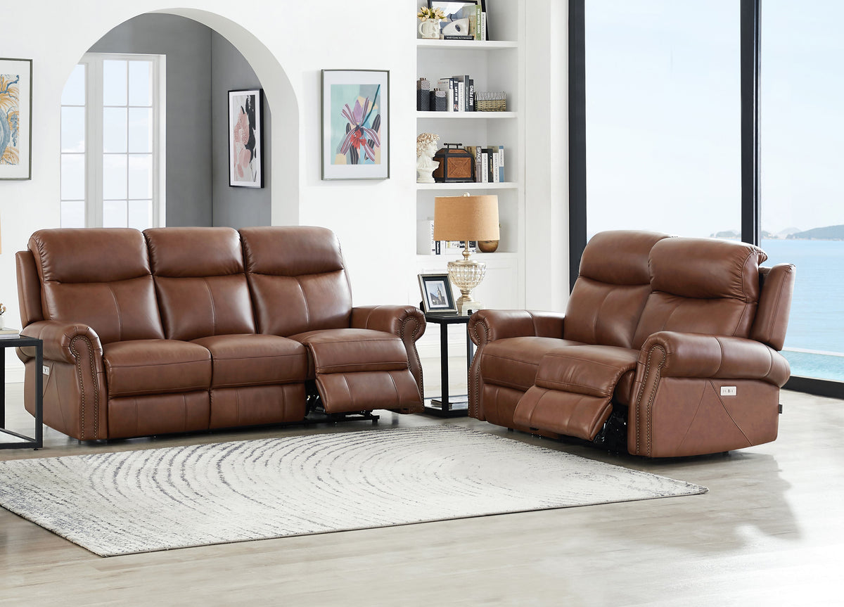 Royce Leather Reclining Sofa Collection - MJM Furniture