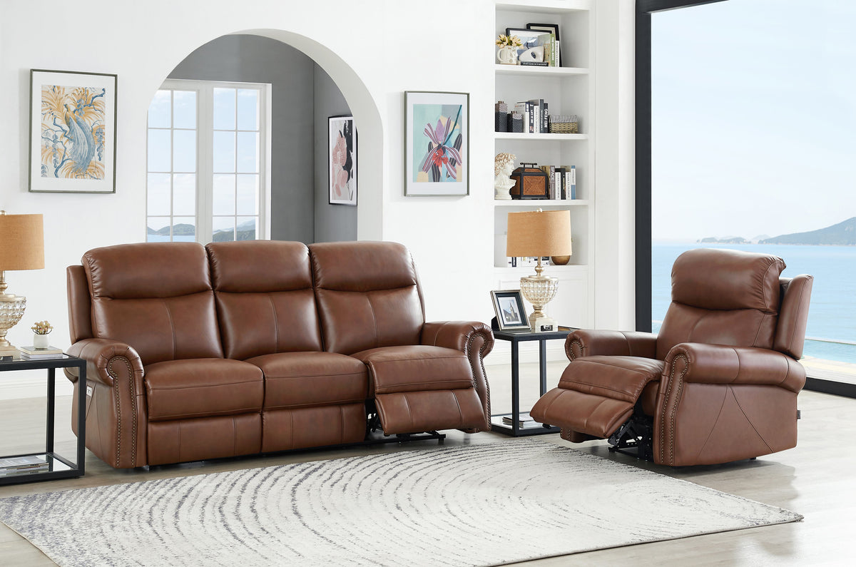 Royce Leather Reclining Sofa Collection - MJM Furniture