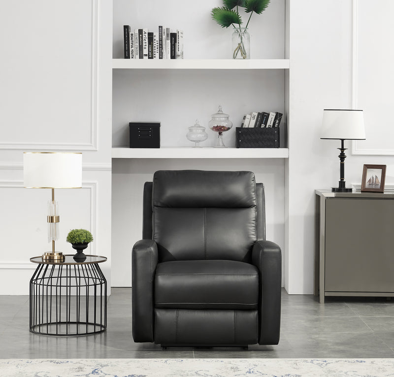 Modena Black Leather Zero Gravity Reclining Chair - MJM Furniture