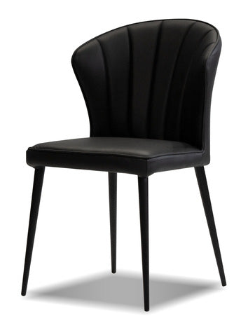 Ariel Black Leather Dining Chair - MJM Furniture