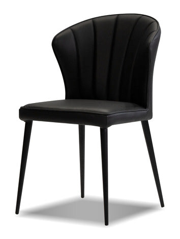 Caleb Black Leather Dining Chair - MJM Furniture