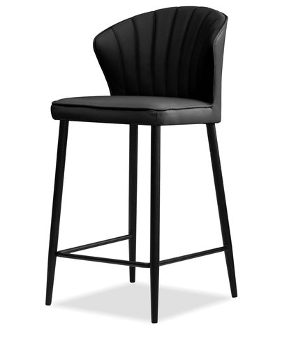 Caleb Black Leather Counter Stool - MJM Furniture