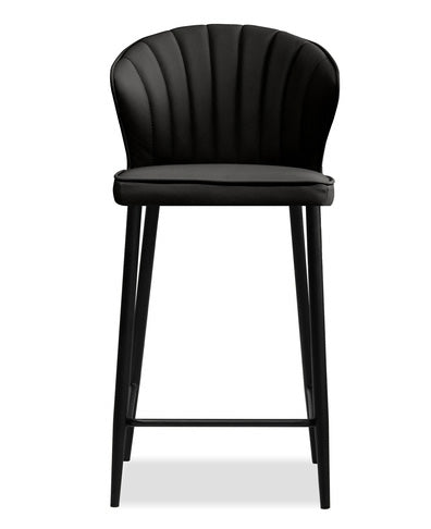 Caleb Black Leather Counter Stool - MJM Furniture