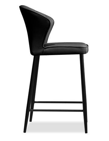 Caleb Black Leather Counter Stool - MJM Furniture