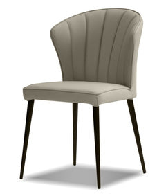 Caleb Pewter Leather Dining Chair - MJM Furniture