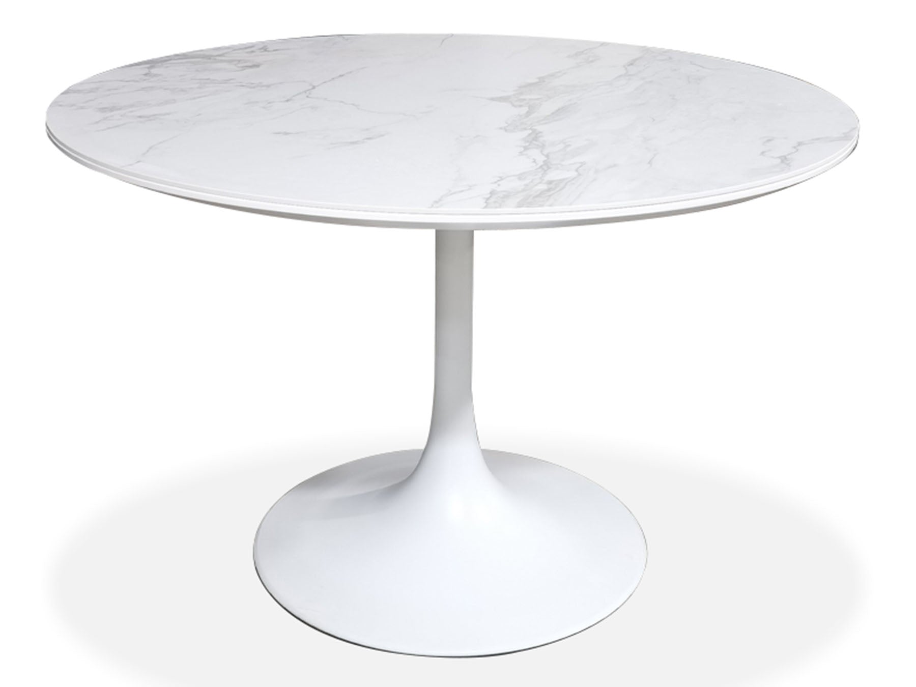 Baux White Ceramic Round Dining Table - MJM Furniture
