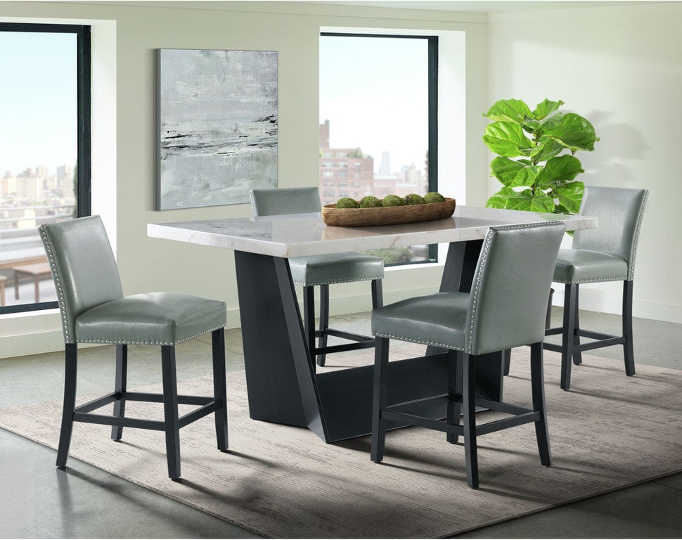 Bex White Marble Counter Height Dining Table - MJM Furniture