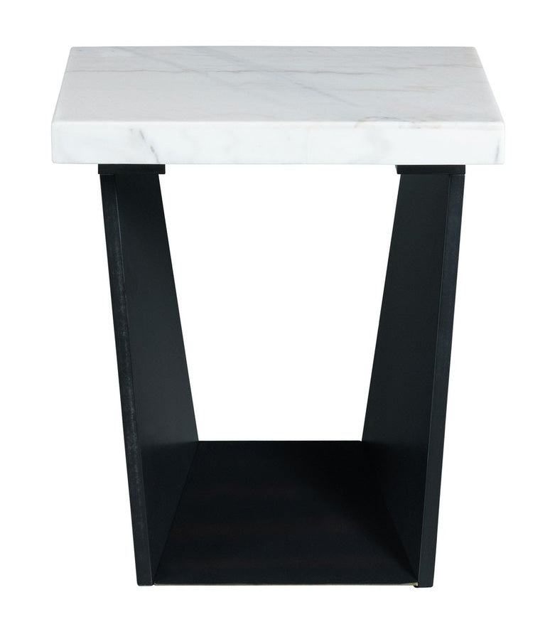 Bex White Marble End Table - MJM Furniture