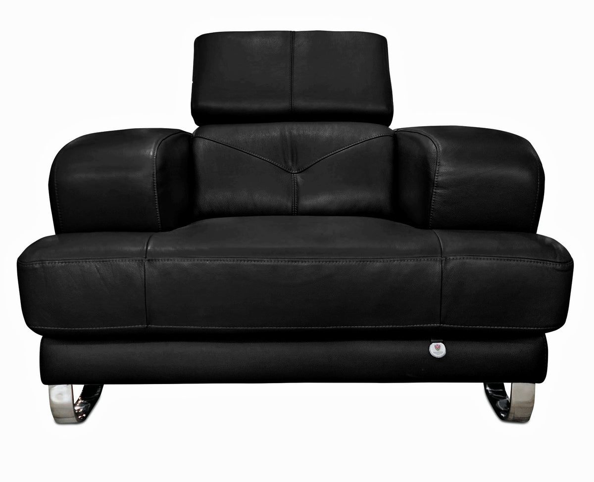 Broadway Black Leather Chair - MJM Furniture