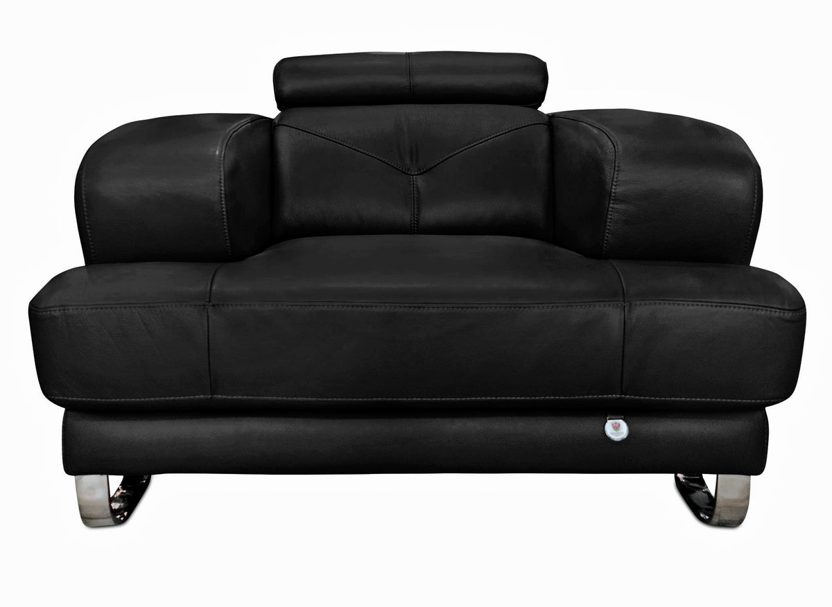 Broadway Black Leather Chair - MJM Furniture