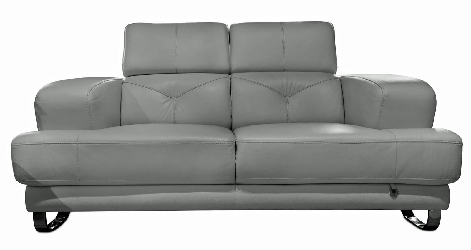 Broadway Gray Leather Loveseat - MJM Furniture