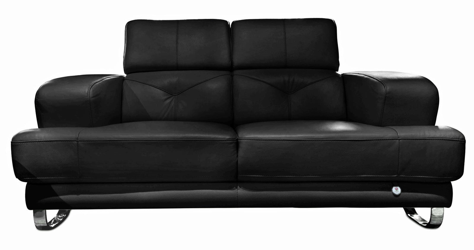 Broadway Black Leather Loveseat - MJM Furniture