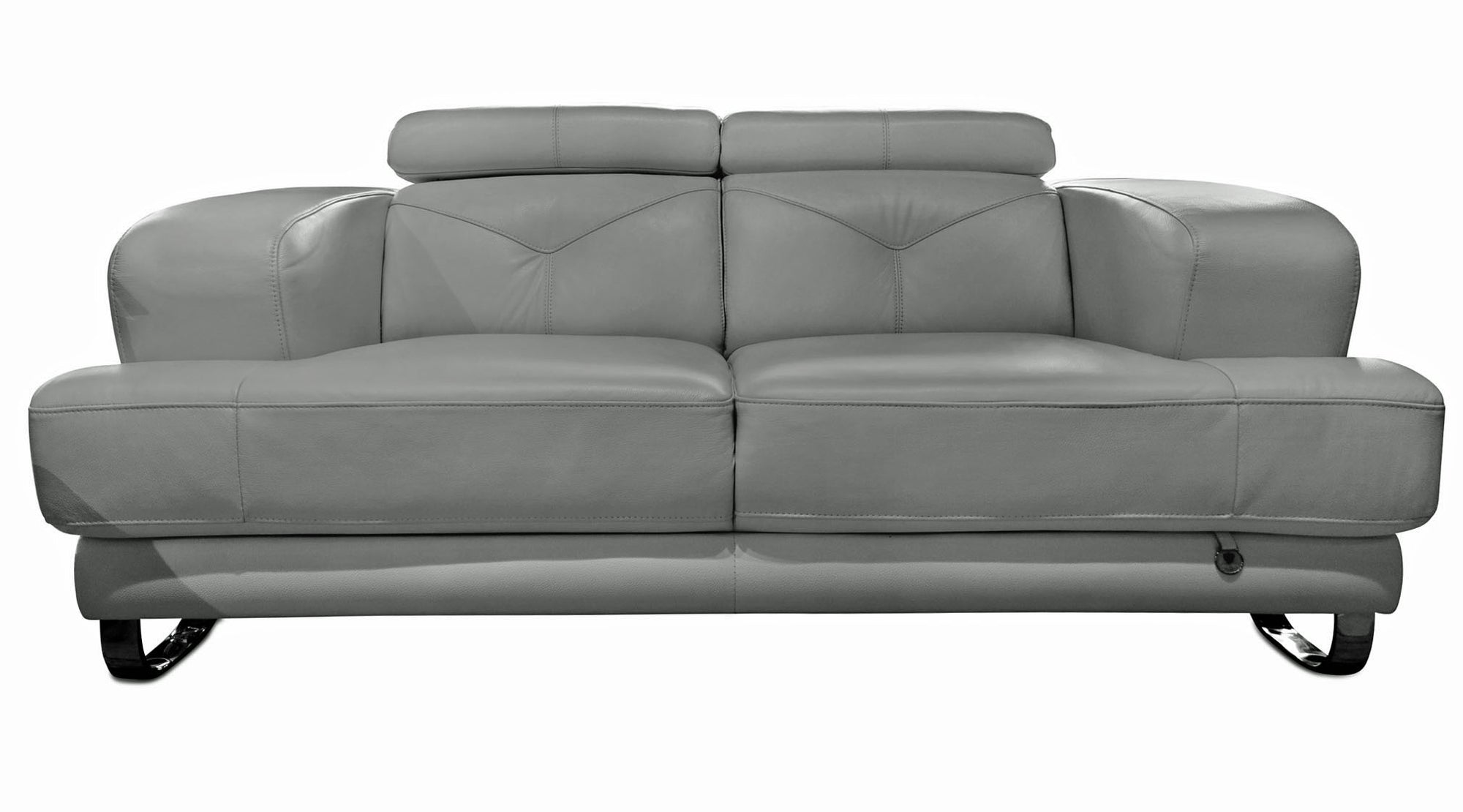 Broadway Gray Leather Loveseat - MJM Furniture