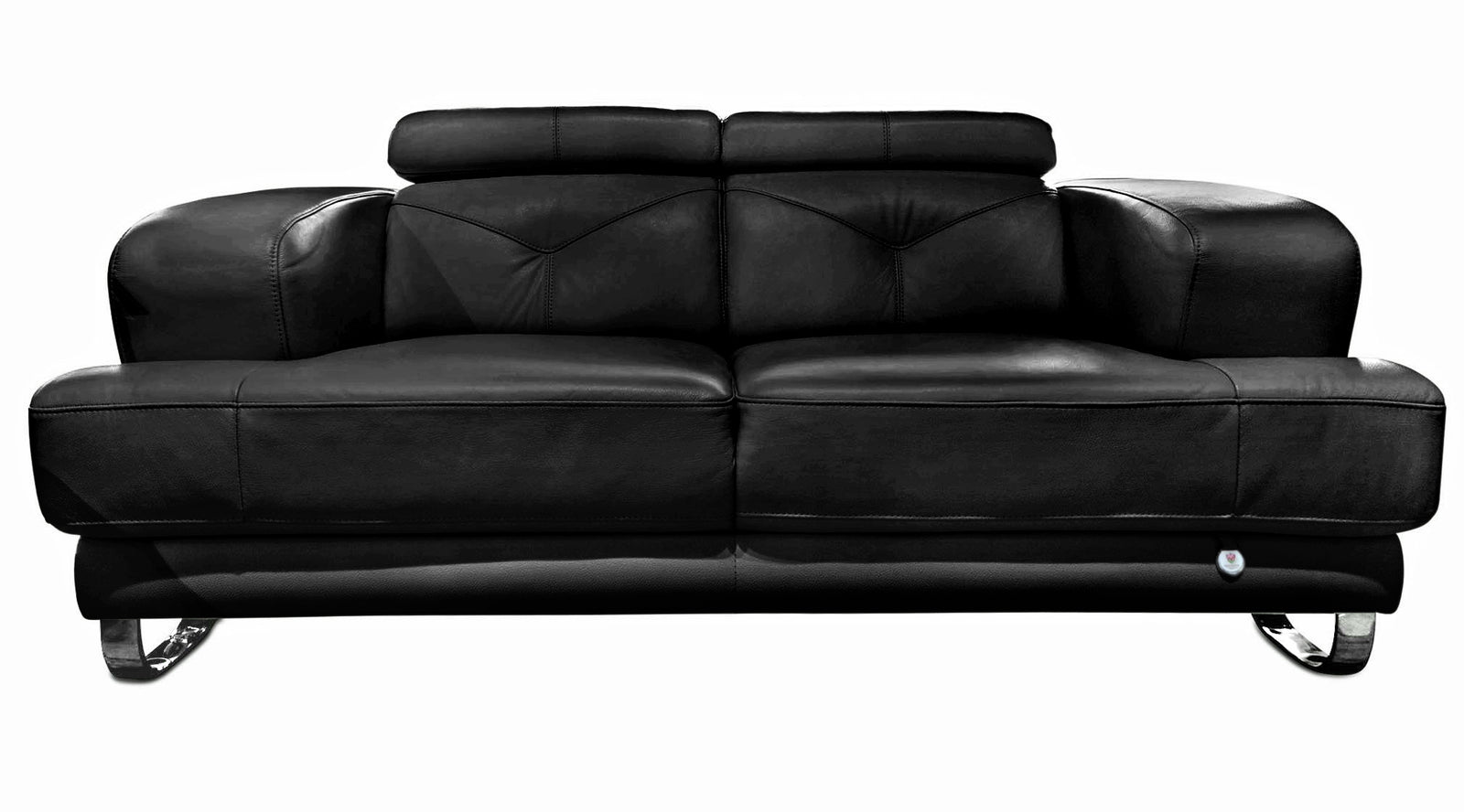 Broadway Black Leather Loveseat - MJM Furniture