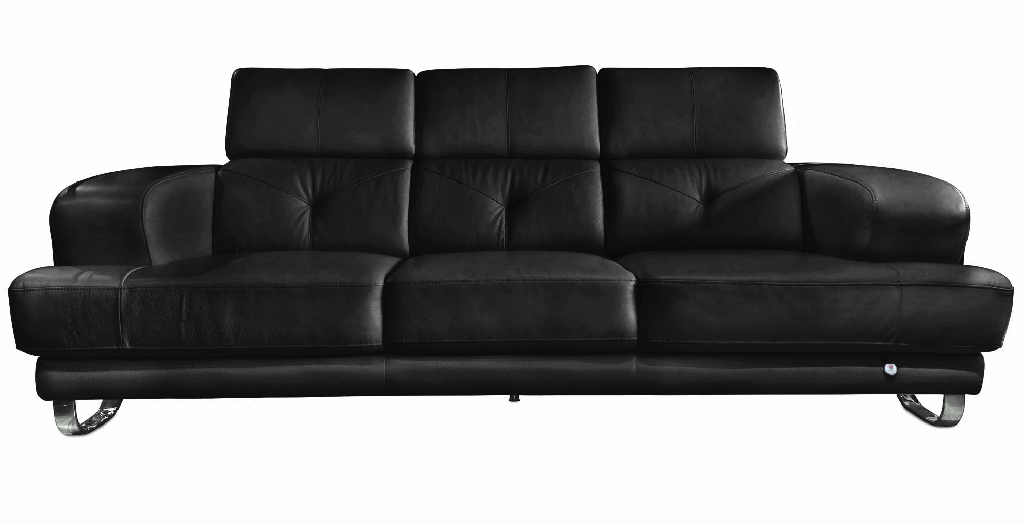 Broadway Black Leather Sofa - MJM Furniture