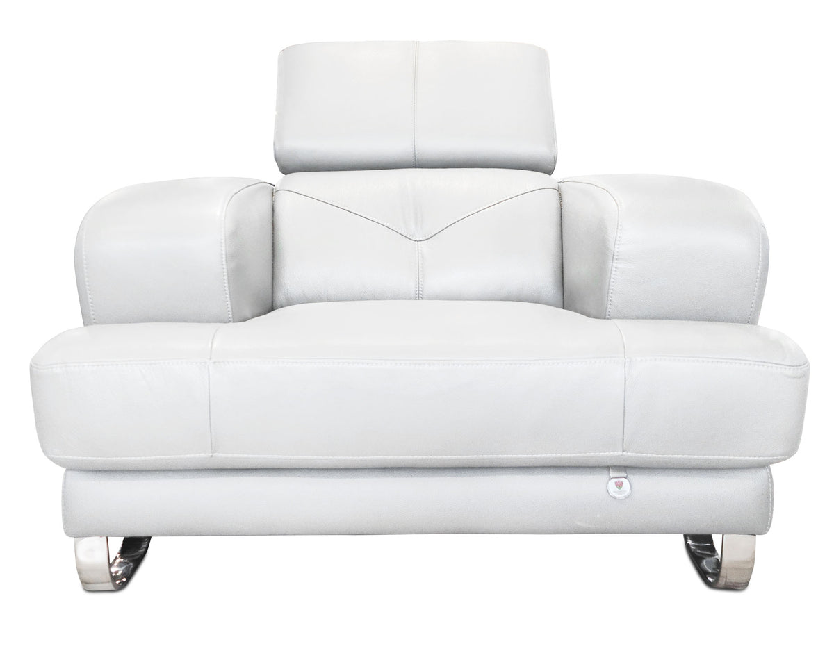 Broadway White Leather Chair - MJM Furniture