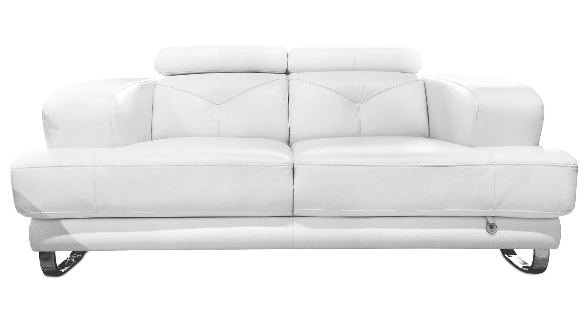 Broadway White Leather Loveseat - MJM Furniture