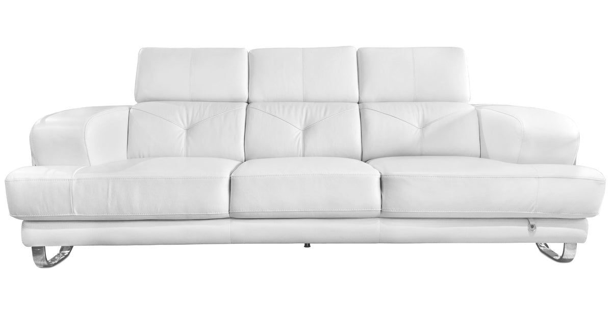 Broadway White Leather Sofa - MJM Furniture