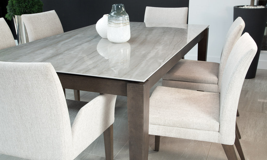 District Ceramic Solid Birch Dining Table - MJM Furniture