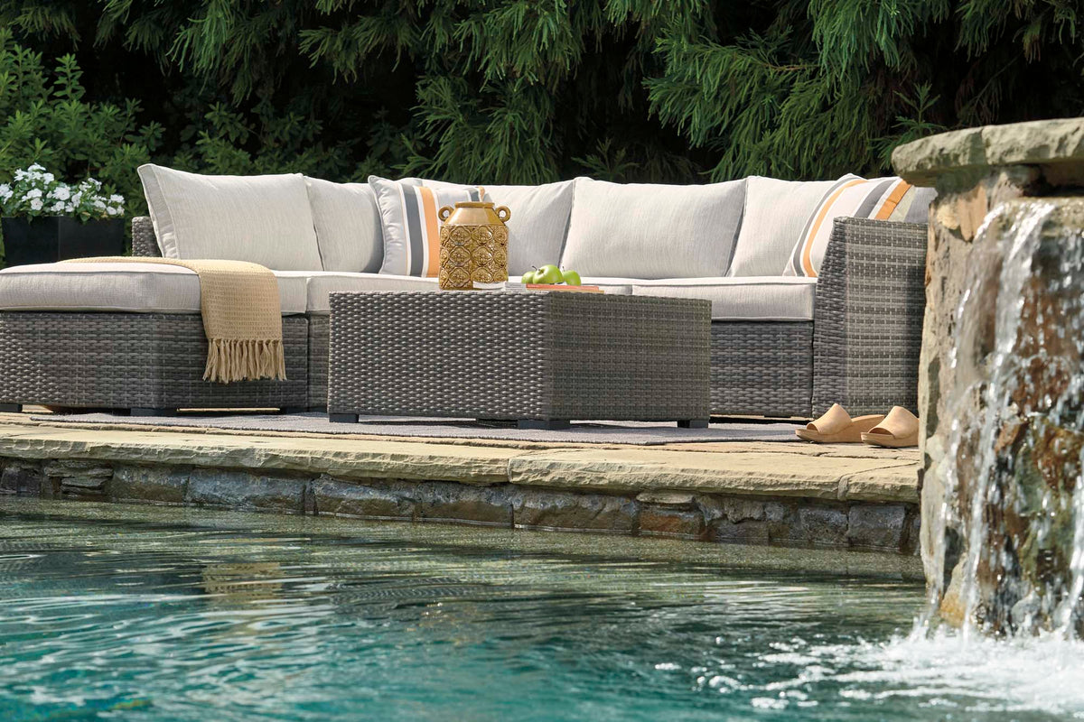 Cherry Point Outdoor 4 Piece Sectional Set w/Cushion - MJM Furniture