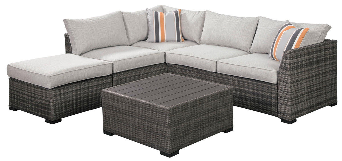 Cherry Point Outdoor 4 Piece Sectional Set w/Cushion - MJM Furniture