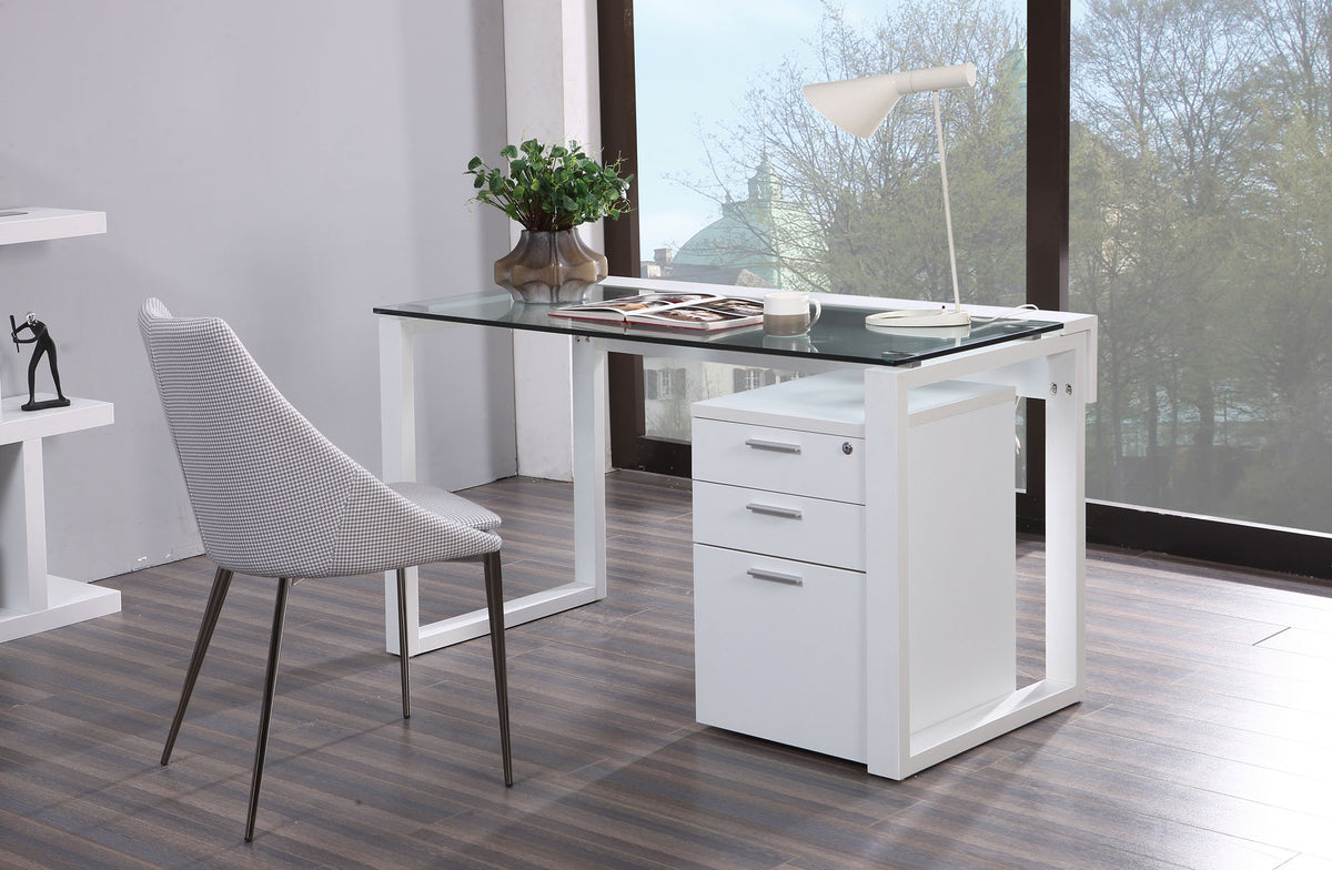 Chicago Glass Top Home Office Desk - MJM Furniture