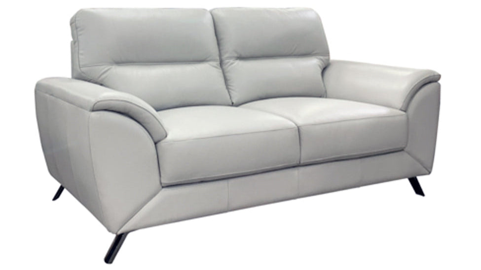 Celine Silver Leather Loveseat - MJM Furniture
