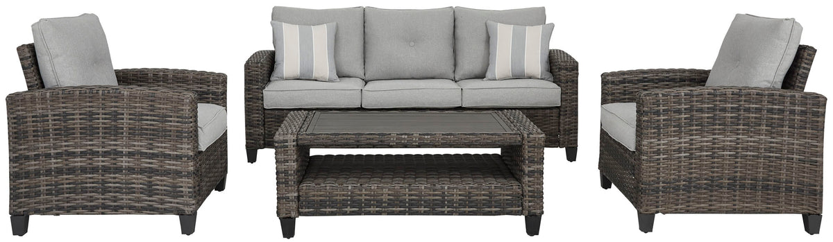 Cloverbrooke Outdoor 4 Piece Sofa Set w/Cushion - MJM Furniture