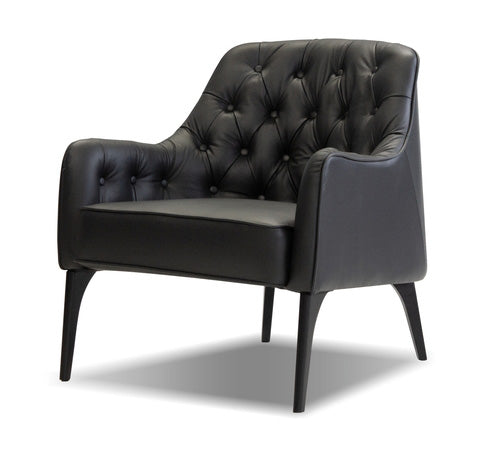 Kinsley Black Leather Accent Chair - MJM Furniture
