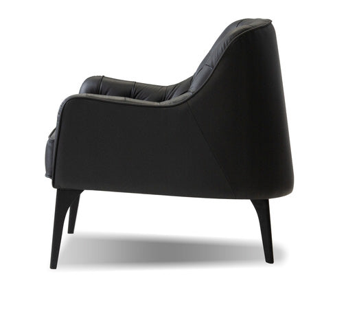 Kinsley Black Leather Accent Chair - MJM Furniture