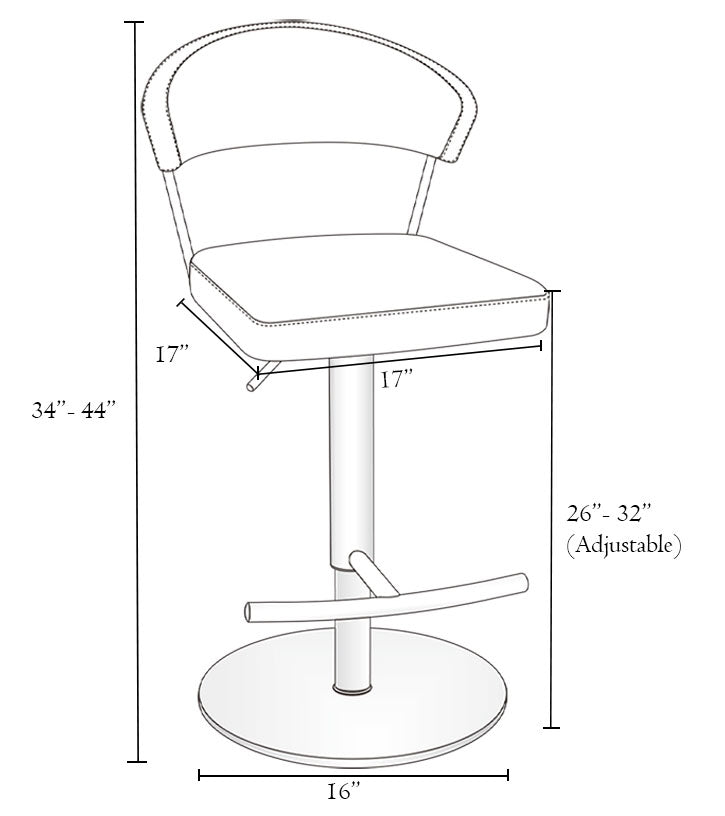 Esme Titanium Black Adjustable Swivel Barstool - MJM Furniture