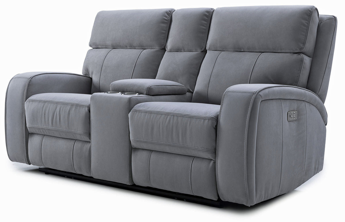 Ryler Power Reclining Console Loveseat w/Power Headrest - MJM Furniture