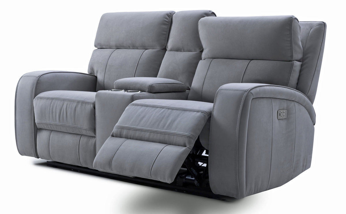 Ryler Power Reclining Console Loveseat w/Power Headrest - MJM Furniture